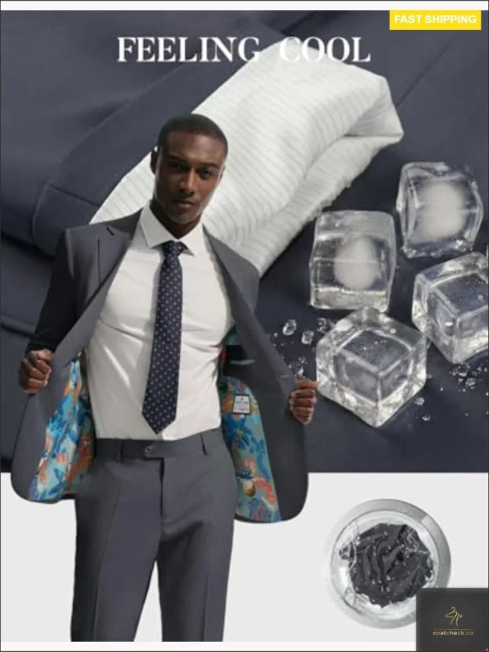 Men's Two Button Classic Fit Suit Set Business Dress Blazer & Pants